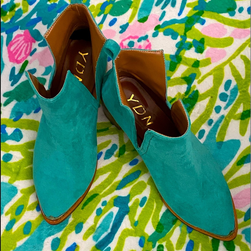 Teal Suede Boots
